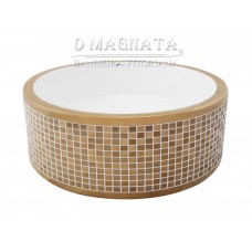 Cuba Cerâmica de Apoio - Banheiro - Detalhes Dourados - 42x42cm
